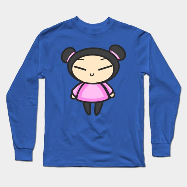Pink Pucca Long Sleeve T-Shirt by aishiiart